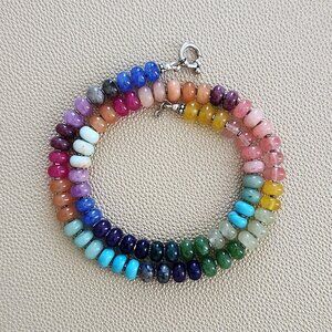 HAPPY IN HALIEWA MULTI GEMSTONE NECKLACE--19"
